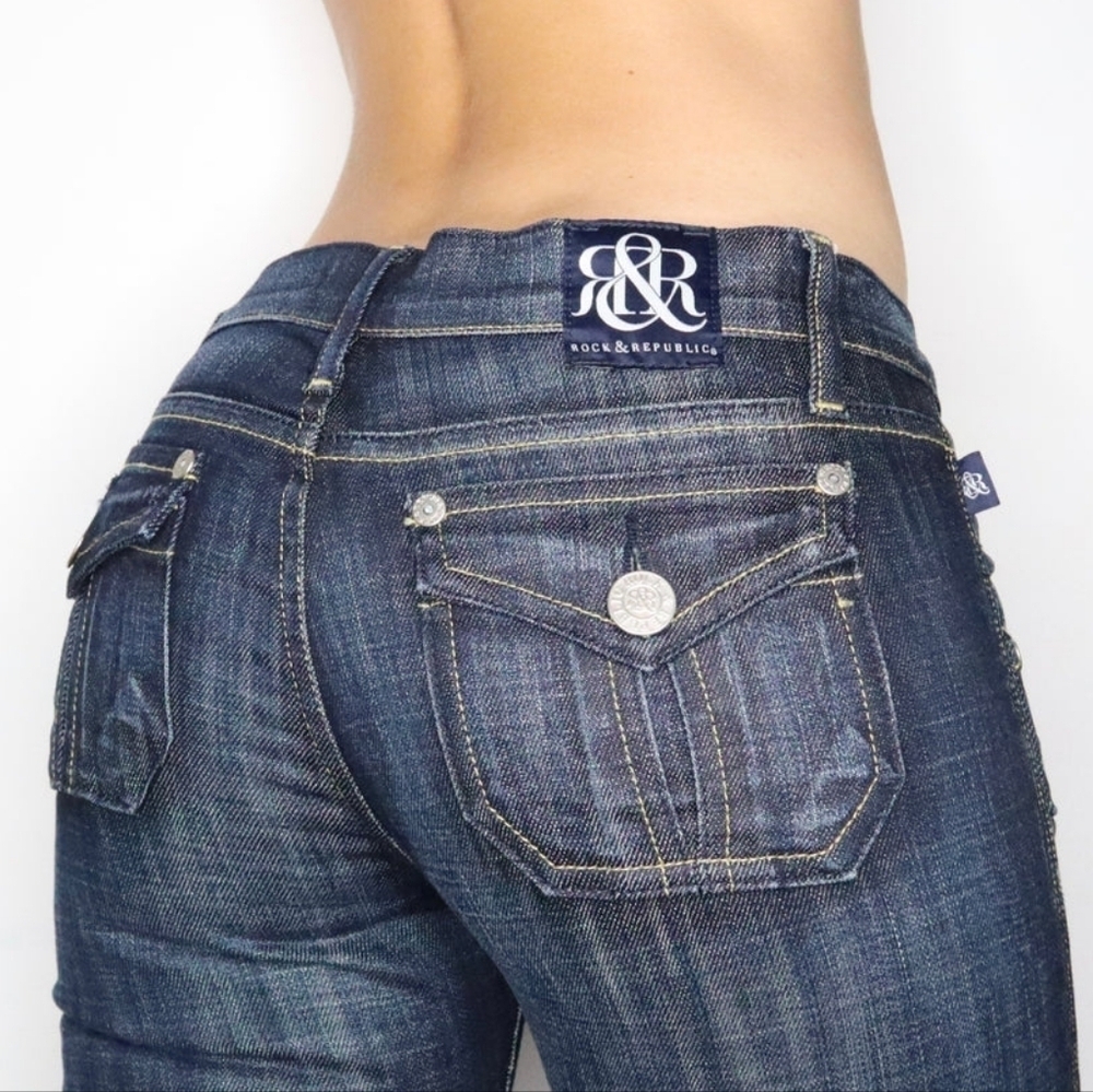 Rock & Republic Low-Rise Stretch Jeans Cotton Blend - 28
